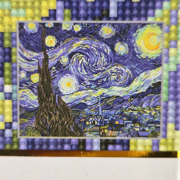 Diamond Dotz "Starry Night" by Vincent Van Gogh Diamond Art Painting 20" x 16" - Picture 3 of 9